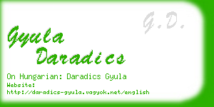 gyula daradics business card